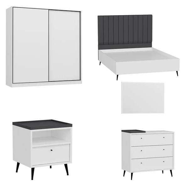 Minar Lara Yatak Odası Set 2 - Beyaz - Resim 5