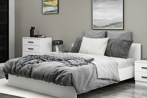 Minar Kale190 Yatak Odası Set 83 Beyaz Cam Kapak - 2