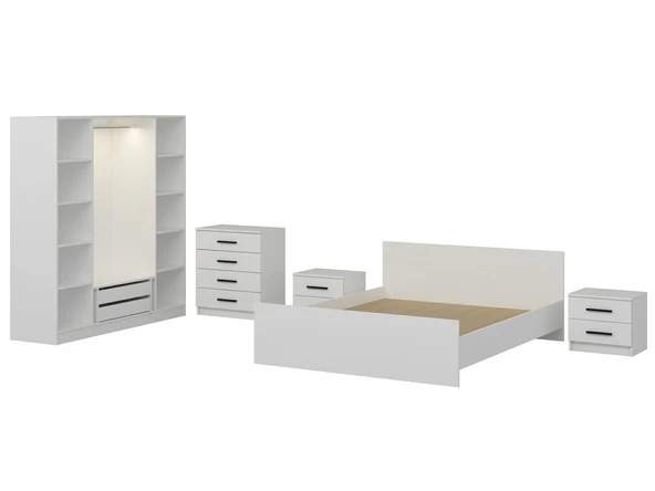 Minar Kale190 Yatak Odası Set 83 Beyaz Cam Kapak - 6