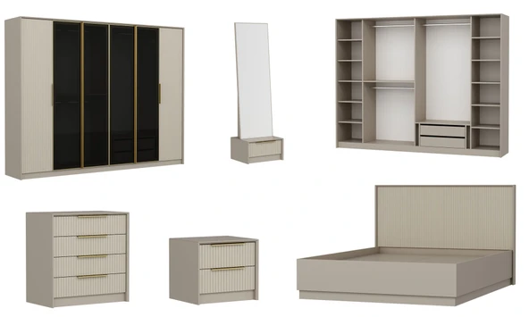 Minar Kale Luxe Yatak Odası Takımı-Kumtaşı- Set 1 - Resim 5