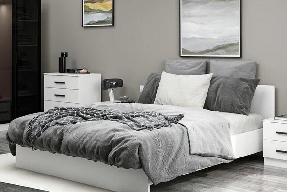 Minar Kale210 Yatak Odası Set 87 Beyaz Cam Kapak - Resim 2