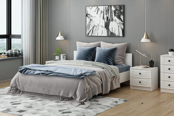 Minar Kale190 Yatak Odası Set 68 Beyaz Mebran - Resim 2