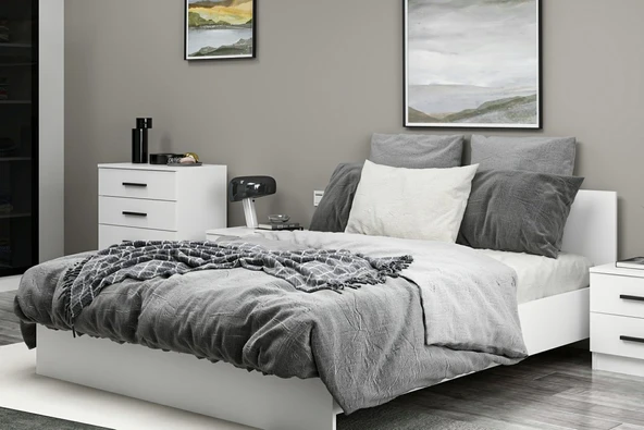 Minar Kale190 Yatak Odası Set 86 Beyaz Cam Kapak - Resim 2