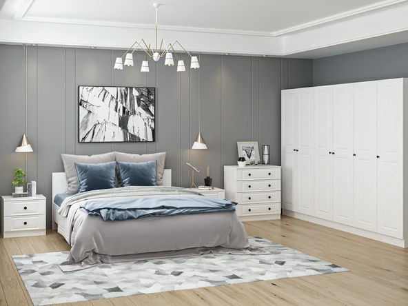 Minar Kale210 Yatak Odası Set 64 Beyaz Mebran - Resim 2