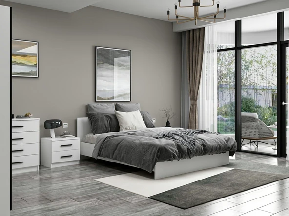 Minar Kale190 Yatak Odası Set 83 Beyaz Cam Kapak - 3