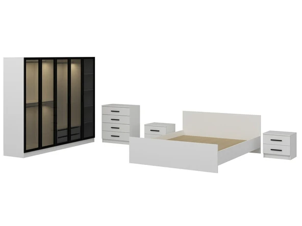 Minar Kale210 Yatak Odası Set 87 Beyaz Cam Kapak - Resim 5