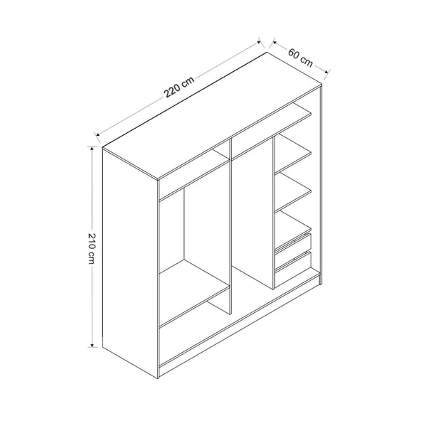 Minar Kale210 2K Sürgülü Dlp 220 Cm Byz Royal Mermer Dore - 6