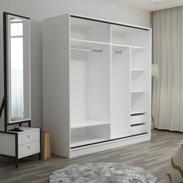 Minar Kale210 2K Sürgülü Dlp 220 Cm Byz Aynalı Royal Mermer - 7