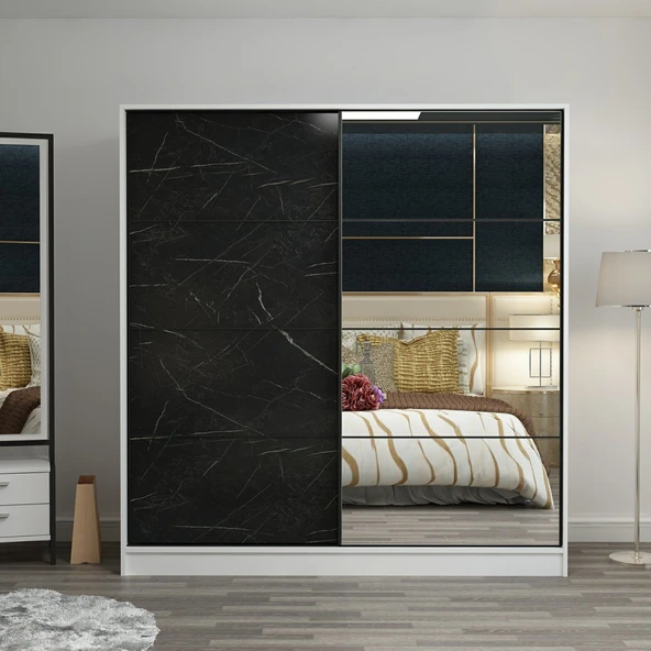 Minar Kale210 2K Sürgülü Dlp 220 Cm Byz Aynalı Royal Mermer