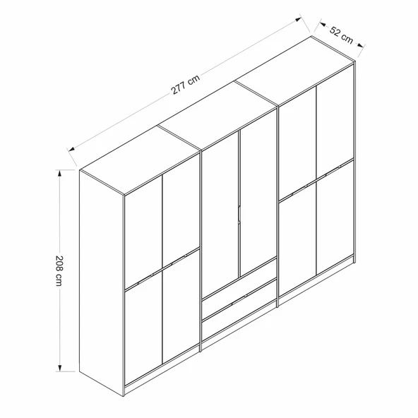 Minar Elina 6 Kapaklı Dolap-Dore-Antrasit - 8