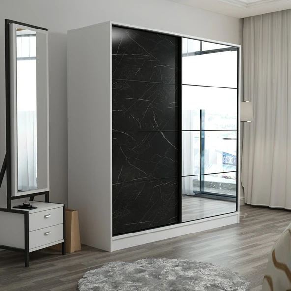 Minar Kale210 2K Sürgülü Dlp 220 Cm Byz Aynalı Royal Mermer - 3