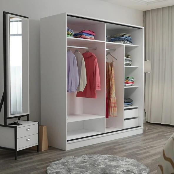 Minar Kale210 2K Sürgülü Dlp 220 Cm Byz Aynalı Royal Mermer - 4