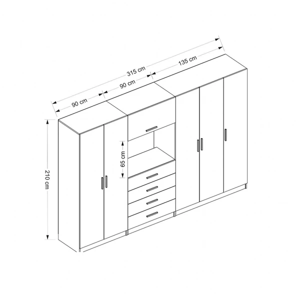 Minar Kale210 5 Kapaklı 2 Çek Tv Modüllü Dlp Byz - Resim 7