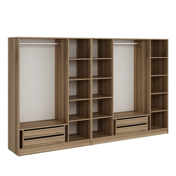 Minar Kale190 7 Bölmeli 4 Çek Giyinme Dolabı Dore - Resim 4