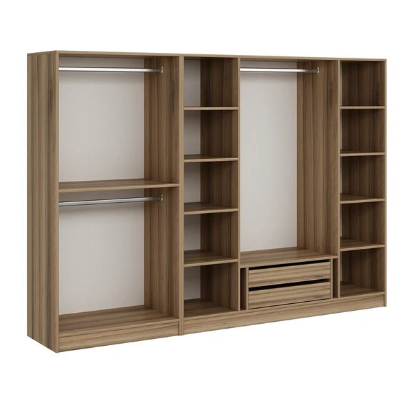 Minar Kale190 6 Bölmeli 2 Çek Giyinme Dolabı Dore - Resim 4