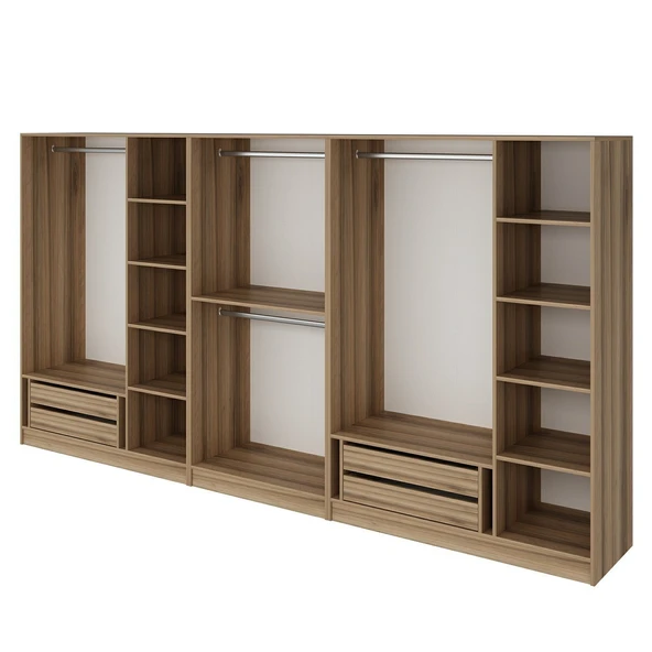 Minar Kale210 8 Bölmeli 4 Çek Giyinme Dolabı Dore - Resim 6