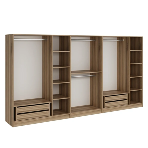 Minar Kale190 8 Bölmeli 4 Çek Giyinme Dolabı Dore - Resim 4