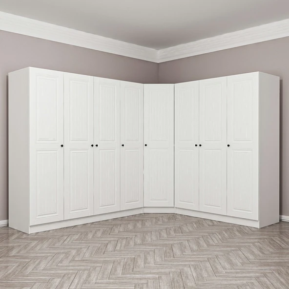 Minar Kale210 8 Kapaklı 4 Çek Köşe Dolap Byz Mebran - Resim 3