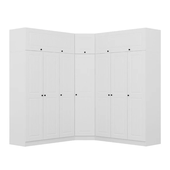 Minar Kale210 7 Kapaklı 4 Çek Köşe Dolap + Yüklük Byz Mebran - Resim 7