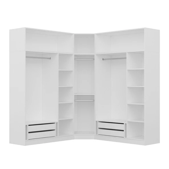 Minar Kale210 7 Kapaklı 4 Çek Köşe Dolap + Yüklük Byz Mebran - Resim 2