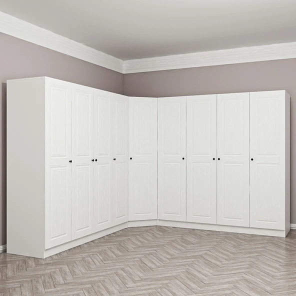 Minar Kale190 9 Kapaklı 4 Çek Köşe Dolap Byz Mebran - Resim 5