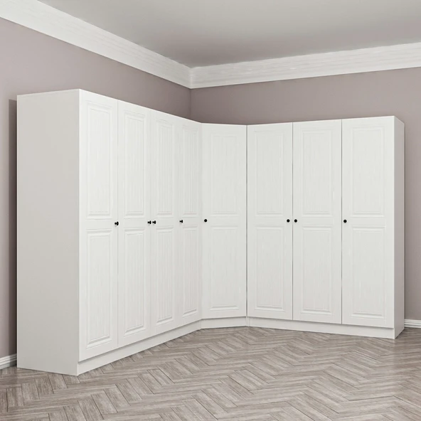 Minar Kale210 8 Kapaklı 4 Çek Köşe Dolap Byz Mebran - Resim 5