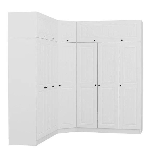 Minar Kale210 7 Kapaklı 4 Çek Köşe Dolap + Yüklük Byz Mebran - Resim 4