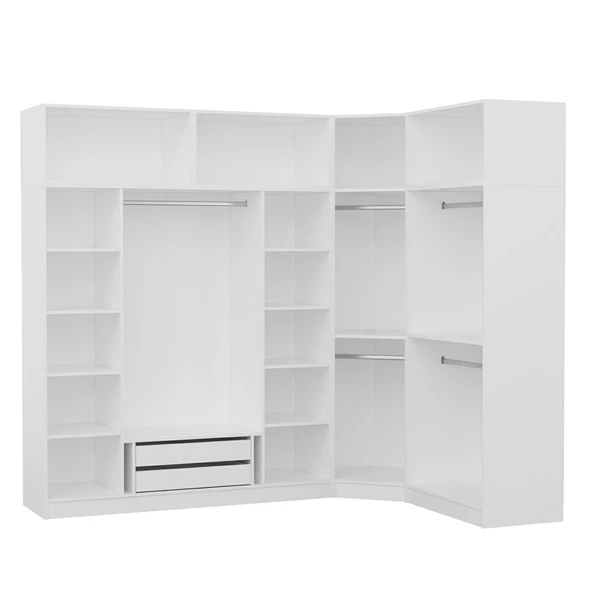 Minar Kale190 7 Kapaklı 2 Çek Köşe Dolap + Yüklük Byz Mebran - Resim 4