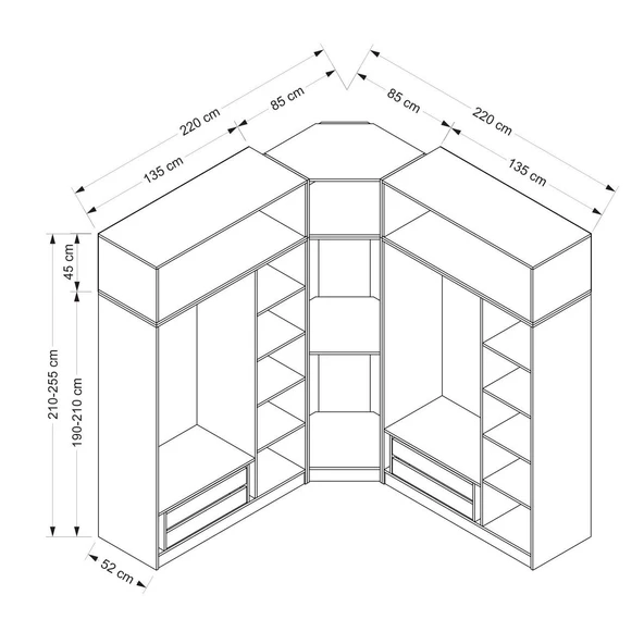 Minar Kale210 7 Kapaklı 4 Çek Köşe Dolap + Yüklük Byz Mebran - Resim 8