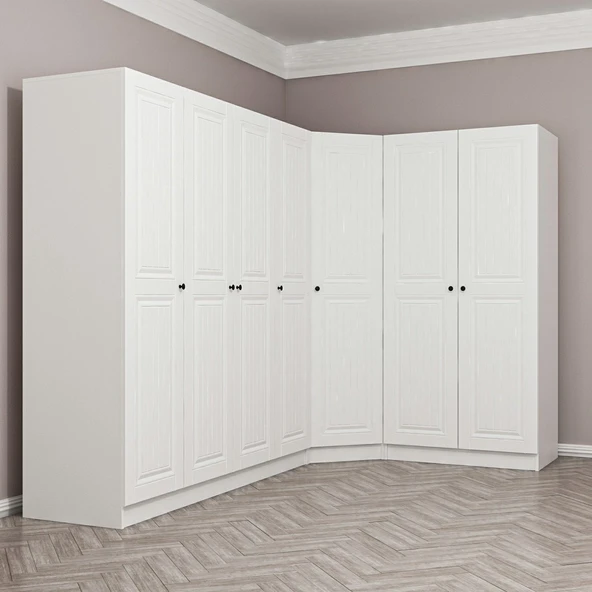 Minar Kale210 7 Kapaklı 2 Çek Köşe Dolap Byz Mebran - Resim 5