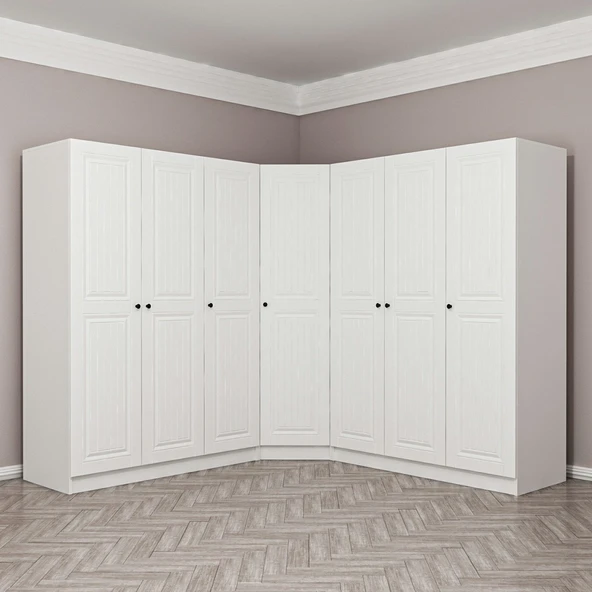 Minar Kale190 7 Kapaklı 4 Çek Köşe Dolap Byz Mebran - Resim 3