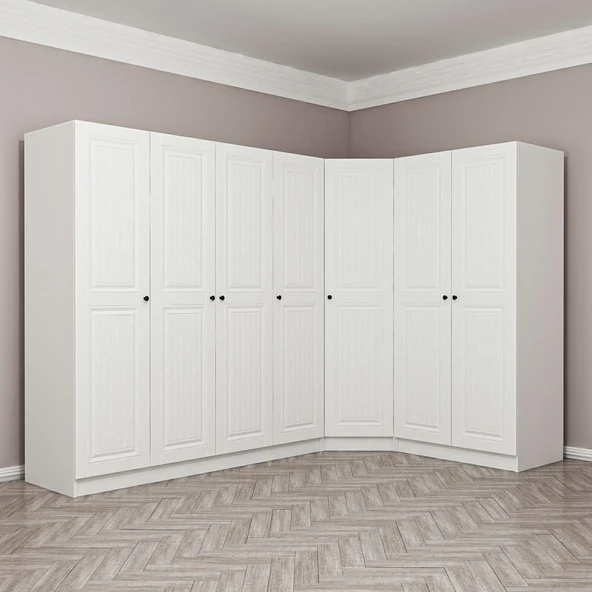 Minar Kale210 7 Kapaklı 2 Çek Köşe Dolap Byz Mebran - Resim 3