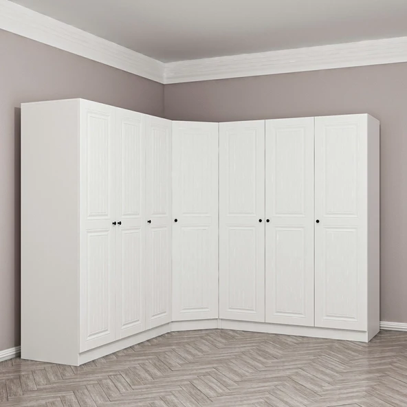 Minar Kale210 7 Kapaklı 4 Çek Köşe Dolap Byz Mebran - Resim 5