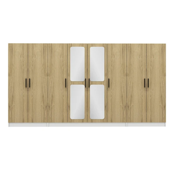 Minar Kale Zincir 8K 2 Aynalı 2Ç Dolap Pera Ceviz 2+4+2 - Resim 5