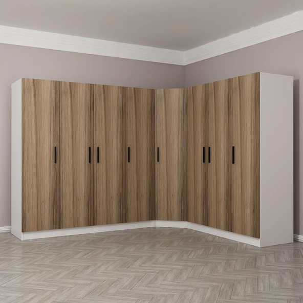 Minar Kale Zincir 8K 4Ç Köşe Dolap Pera Ceviz 3+K+4 - Resim 3