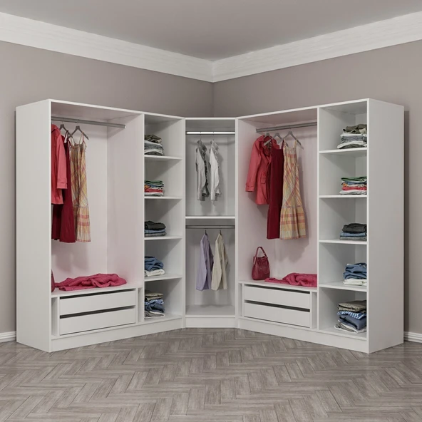 Minar Kale Zincir 7K 4Ç Köşe Dolap Pera Ceviz 3+K+3 - Resim 2