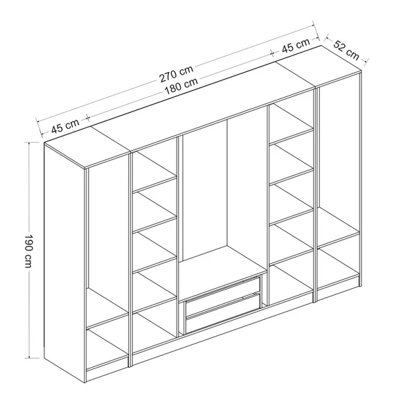Minar Kale 6 Kpk 2 Çek Dolap-Beyaz Antr - Resim 7
