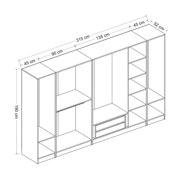 Minar Kale 7 Kpk 2 Çek Dolap-Beyaz Dore - Resim 8
