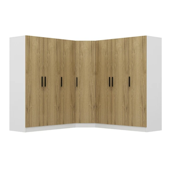 Minar Kale Zincir 7K 4Ç Köşe Dolap Pera Ceviz 3+K+3 - Resim 5