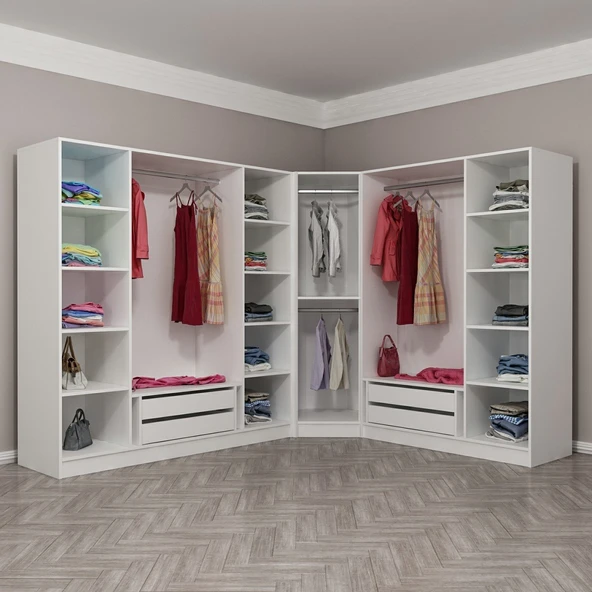 Minar Kale Zincir 8K 4Ç Köşe Dolap Pera Ceviz 3+K+4 - Resim 2