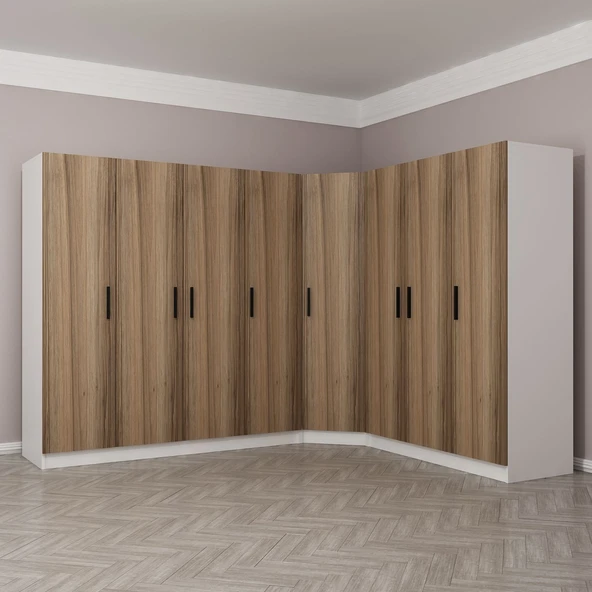 Minar Kale Zincir 8K 4Ç Köşe Dolap Pera Ceviz 3+K+4 - Resim 5