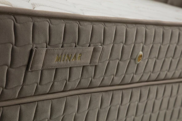 Minar Safir Baza+Başlık 160*200 Pedsiz Yatak Set- Bej - Resim 7