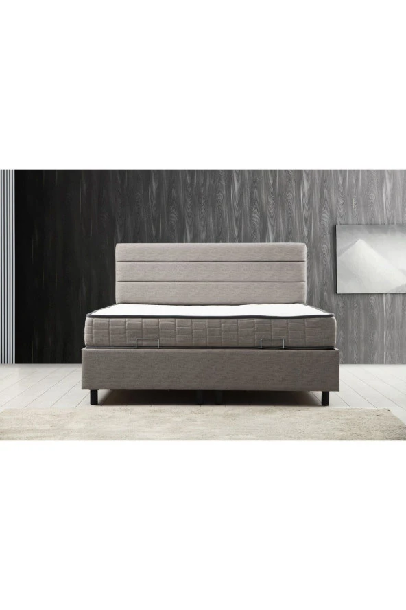 Minar Motya Baza Başlık 90x 190 Yatak Set-acık Gri