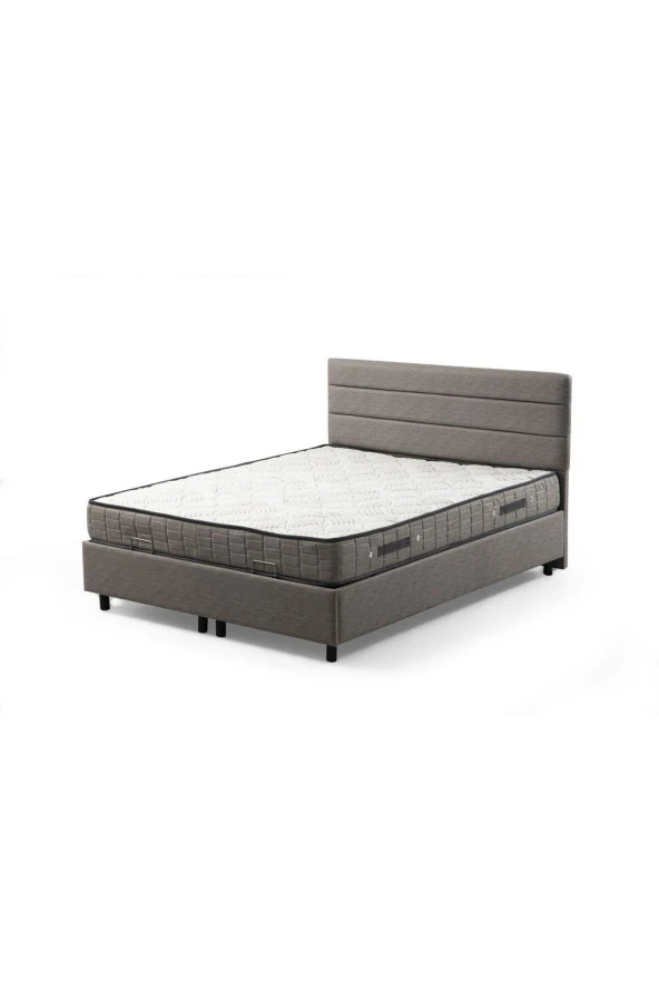 Minar Motya Baza Başlık 90x190 Yatak Set-acık Gri