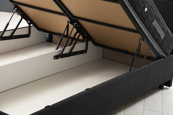 Minar Vitalia Baza Başlık Yatak Seti - Antrasit 120X200 - Resim 5