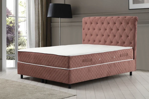 Minar Sonata Baza+Başlık+Yatak Gül Kurusu 160X200 ürün görseli