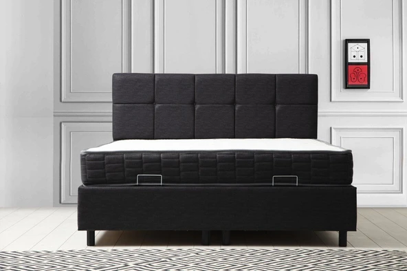 Minar Vitalia Baza Başlık Yatak Seti - Antrasit 120X200 - Resim 2