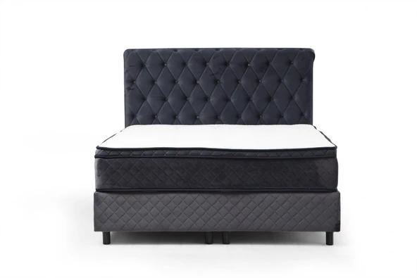 Minar Sonata Baza+Başlık+Miray Gizli Pedli Yatak Antrasit 90X190 - Resim 5