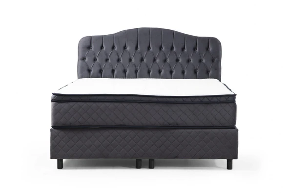 Minar Vassi Baza+Başlık+ Miray Gizli Pedli Yatak Antrasit 160X200 - Resim 4