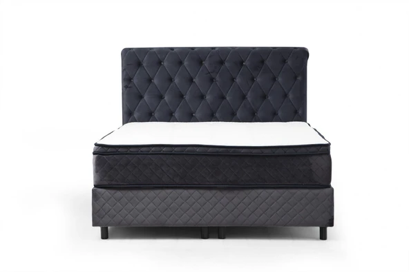 Minar Sonata Baza+Başlık+Miray Gizli Pedli Yatak Antrasit 120X200 - Resim 5